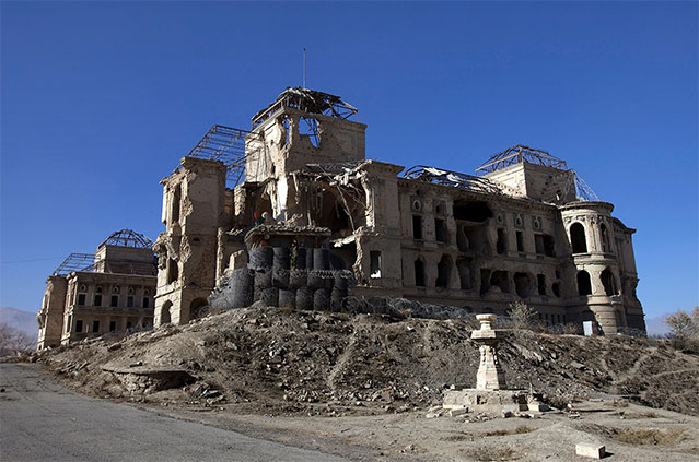 Руины королевского дворца, служившего резиденцией Хафизулле Амину